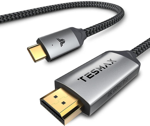 Tesmax USB C to HDMI Cable, 4K@60Hz USB Type C to HDMI Cable, Thunderbolt 3 Compatible with MacBook Pro, iPad Air 4, iPad Pro 2020, MacBook Air, iMac, S20, XPS 15 and More?10FT