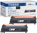 YOISNER Compatible TN-660 TN660 Black Toner Cartridge Replacement for Brother TN660 HL-L2300D L2305W MFC-L2680W L2685DW L2700DW L2705DW L2740DW DCP-L2520DW L2540DW Printers | TN 660 2PK