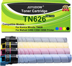 Juyudow Toner Cartridge Compatible for Konica Minolta TN626 TN-626 for Bizhub C450i C550i C650i (4 Pack, BK, C, Y, M) Part#: ACV1130 ACV1230 ACV1330 ACV1430 High Yield 28000 Pages