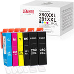 LemeroUtrust Compatible Ink Cartridge Replacement for Canon PGI-280XXL CLI-281XXL 280 XXL 281 XXL use with PIXMA TR7520 TR8520 TS6120 TS6220 TS8120 TS8220 TS9120 TS9520 TS9521C TS6320 (6-Pack)