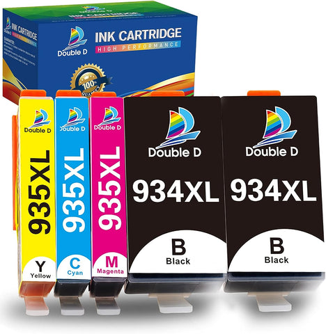 DOUBLE D 934 and 935 Ink Cartridges Compatible Replacement for HP 934XL 935XL for HP Officejet Pro 6830 6230 6815 6835 6812 6820 6220 6810 Printers (2 BK,1 C,1 M,1 Y, 5Pack)