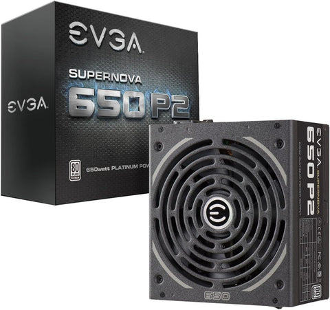 EVGA 220-P2-0650-X1 SuperNOVA 650 P2, 80+ PLATINUM 650W , Fully Modular , EVGA ECO Mode, 10 Year Warranty , Includes FREE Power On Self Tester, Power Supply ,Black