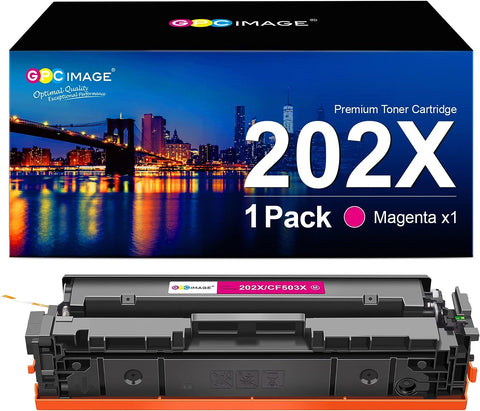 GPC Image Compatible Toner Cartridge Replacement for HP 202X 202A CF500X CF500A to use with Pro MFP M281fdw M254dw M281cdw M281 M281dw M280nw Toner Printer Tray (1 Magenta)