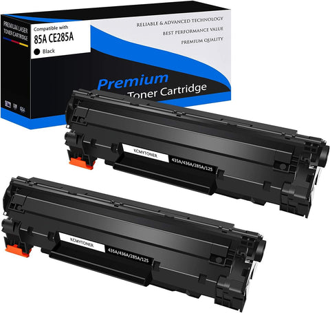 KCMYTONER Compatible Toner Cartridge Replacement for HP 85A CE285A Work with Laserjet Pro P1102 P1102W P1109W P1106w MFP M1217NFW M1212NF M1132 M1138 M1214NFH M1216NFH Printer - Black, 2 Pack