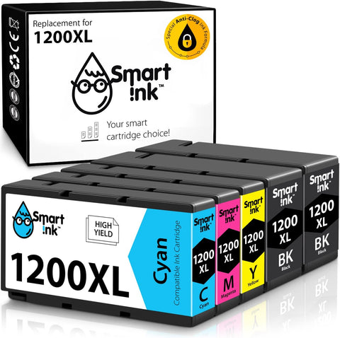 Smart Ink Compatible Ink Cartridge Replacement for Canon 1200 XL PGI 1200XL to use with MB2720 MB2020 MB2320 MB2120 Printers (2BK & C/M/Y 5 Pack Combo)