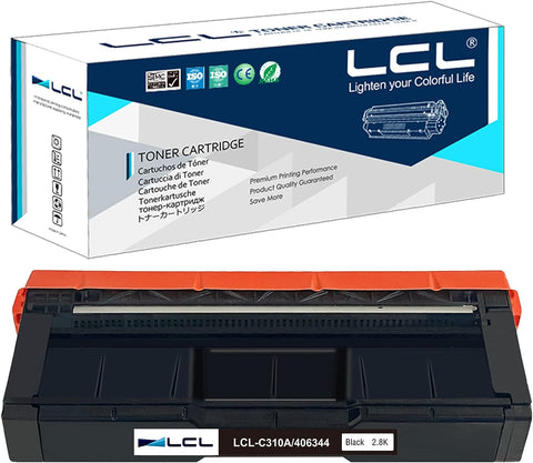 LCL Compatible Toner Cartridge Replacement for Ricoh SP C310A C311N C312DN C312DN C231N C340DN 406344 C231SF C232DN C232SF C242DN C242SF C310 C320DN (1-Pack Black)