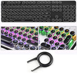 MRDARCY Double Shot Injection Plating Retro Punk ABS Pattern Shine Through Keycap Set for 104/87/61/60 Gaming Mechanical Keyboard (Black)
