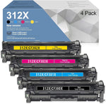 312X High-Yield Toner Cartridge (4 Pack, 1Black+1Cyan+1Magenta+1Yellow) HUIYA : Compatible CF380X CF381X CF383X CF382X Toner Cartridge Replacement for Color Pro MFP M476dw M476dn M476nw Printer