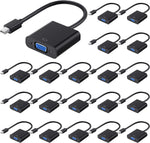 Kanayu 20 Pcs Mini Display Port to VGA Adapter, DP to VGA Adapter Displayport to VGA Adapter Converter Male to Female Cable 1080P Compatible with Computer Desktop Laptop PC Monitor Projector HDTV