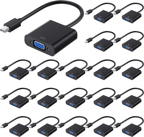 Kanayu 20 Pcs Mini Display Port to VGA Adapter, DP to VGA Adapter Displayport to VGA Adapter Converter Male to Female Cable 1080P Compatible with Computer Desktop Laptop PC Monitor Projector HDTV