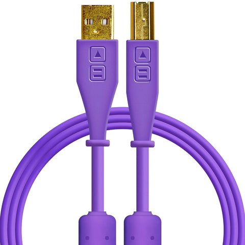 DJ TechTools Chroma Cables: Audio Optimized 1.5M USB-A to USB-B Cable (Purple)