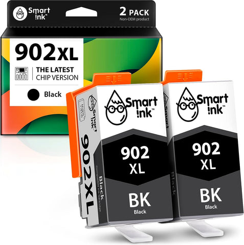 Smart Ink Compatible Ink Cartridge Replacement for HP 902XL 902 XL (2 Black, Combo Pack) to use with OfficeJet Pro 6978 6968 6970 6975 6960 Officejet 6962 6958 6950 6954 6951 6956 6961 6963 6964 6966