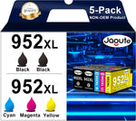 Jagute 952XL Ink Cartridges Combo Pack Replacement for HP 952 XL Ink Work with HP OfficeJet Pro 8720 8710 8715 8702 8740 7740 7720 8725 8210 Printers 5 Packs(2BK/C/M/Y)