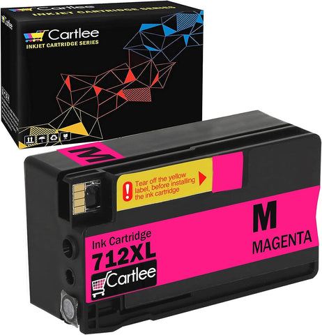 Cartlee Compatible Ink Cartridges Replacement for HP 712 712XL Ink Cartridges for HP for DesignJet T210 T230 T250 T630 T650 Studio Plotter Printers (1 Magenta)