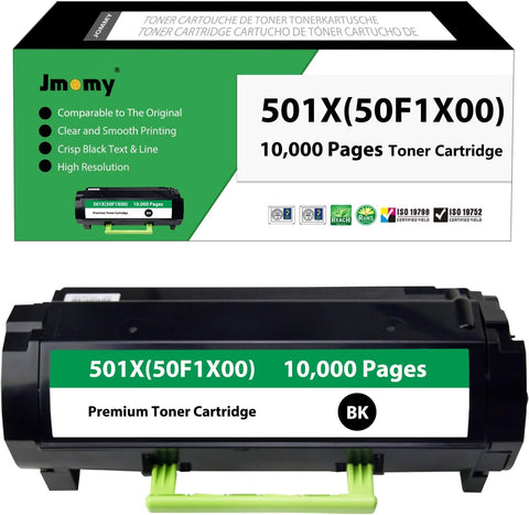 Jmomy 501X 50F1X00 Compatible Toner Cartridge Replacement for Lexmark 501X for MS410 MS410dn MS510 MS415 MS510dn MS610 MS610dn Series Printer(10,000 Pages, Black)