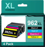 962XL Ink Cartridges Combo Pack High Capacity [Latest Version] Replacement for HP 962 962XL HP962 Ink for HP Officejet Pro 9025 9015 9010 9018 9012 9020 Printer (Black, Cyan, Megenta, Yellow, 4 Pack)