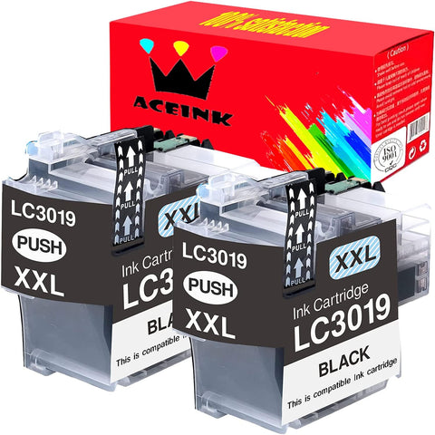 AceInk Compatible LC3019 XXL 2 Packs Black Ink Cartridges for Brother LC3019 Work with Brother MFC-J5330DW, MFC-J5335DW, MFC-J6530DW, MFC-J6730DW, MFC-J6930DW Inkjet Printer