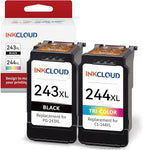 INKCLOUD 243XL 244XL Ink Cartridge Higher Yield Replacement for Canon PG-243 CL-244XL PG-245XL CL-246XL Black Color Combo For Cannon Pixma TS3122 MX490 MX492 TR4522 TR4520 MG2522 MG2922 MG2520 Printer