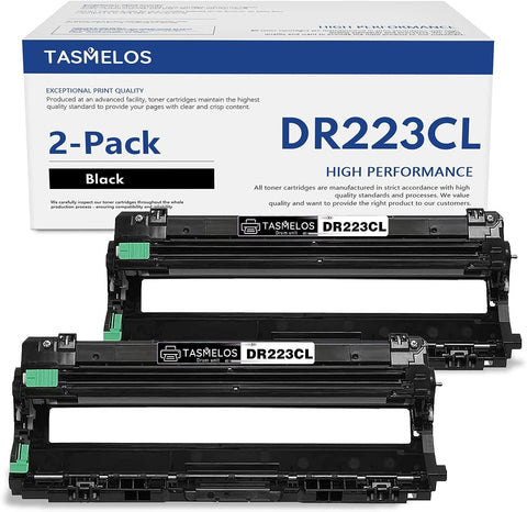 TASMELOS DR-223CL DR223CL Blcak Drum Unit high Yield 2 Pack DR 223CL Compatible Replacement for DCP-L3550CDW DCP-L3510CDW HL-3210CW HL-3230CDW HL-3270CDW HL-3230CDN MFC-L3770CDW MFC-L3710CW Printer