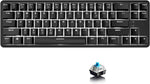 Lomiluskr K680T Wireless 60% Mechanical Keyboard, Ultra-Compact Bluetooth/Wired Dual Mode Keyboard, White Backlight, Compatible for Multi-Device Connection (Blue Switch, Black)