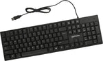 Manhattan Wired Computer Keyboard – Basic Black Keyboard - with 4.5ft USB-A Cable, 104-keys, Foldable Stands - Compatible for Windows, PC, Laptop - 3 Yr Mfg Warranty – 179324