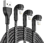 3Pack 90 Degree iPhone Charger 3ft, Apple MFi Certified 3 Feet Lightning Cable, Nylon Right Angle 3 Foot Apple iPhone Charging Cable Cord for Apple iPhone 13 Pro/12/11/11Pro/11Max/XS/XR /8/7/6S/SE/6/5