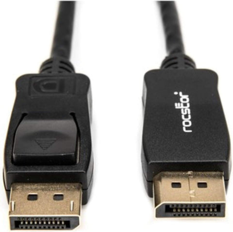 Rocstor Premium 15ft / 5m DisplayPort 1.2 Cable M/M - DisplayPort 4k - DisplayPort Male Digital Audio/Video - 15ft - Black- DP TO DP Cable 4Kx2K - DisplayPort for Monitor, Audio/Video Device - 2.70 GB