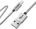 Energizer Metallic Energizer iPhone Charger, Silver (4 Feet)