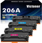 206A 206X Toner Cartridges 4 Pack Set (with Chip) M283fdw Compatible Replacement for HP 206A 206X for HP Color Laserjet MFP M283fdw M283cdw Pro M255dw Printer W2110A W2110X Ink High Yield (B/C/Y/M)