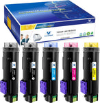 VICTORSTAR 5 Packs Compatible Toner Cartridge S2825 H625 H825 (2BK + C + Y + M )?Extra High Yield? 5000 Pages for BK & 4000 Pages for C/M/Y for Dell Laser Printers H625 cdw / H825cdw / S2825cdn (5C)