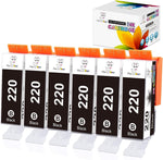 Miss Deer Compatible Ink Cartridge Replacement for Canon PGI-220 Black,Work with MX860 MX870 MP560 MP620 MP640 MP980 MP990 IP3600 IP4600 iP4700 Printer (Large Black, 6 Pack)