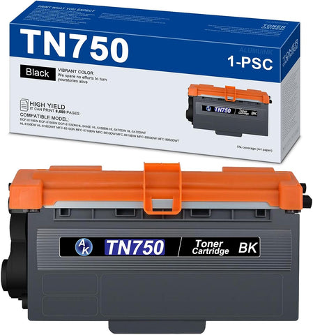 ALUMUINK TN750 High Yield Toner Cartridge, Replacement for Brother TN-750 for HL-5470DW HL-5450DN HL-6180DW DCP-8510DN DCP-8155DN MFC-8710DW MFC-8910DW MFC-8950DW Toner Printer (Black, 1-Pack)