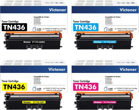 TN436 TN-436 Toner Cartridge 4-Pack Compatible Replacement for Brother TN436 TN 436 TN436BK TN436C TN436M TN436Y for MFC-L8900CDW HL-L8360CDW HL-L8360CDWT HL-L9310CDW MFC-L9570CDW Printer