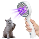 IFurffy Cat Brush for Shedding, Dog Brush with UV Light for Indoor Cats, Pet Grooming Brush for Long or Short Haired Dogs Cat Rabbit Removes Loose Fur