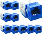 Beszin Cat.6A 10G RJ45 Keystone Jack Blue (10-Pack)