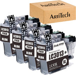 ArtiTech 4 Pack Replacement for LC3013 LC3013XL BK Black Compatible Ink cartridges, High Yield, use for MFC-J491DW, MFC-J690DW, MFC-J895DW, MFC-J497DW Printers