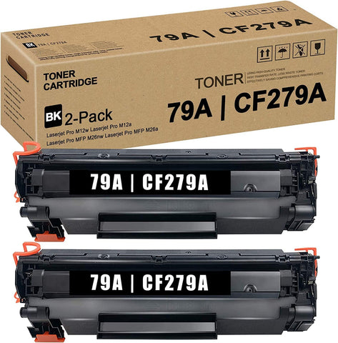 GULOYA 79A | CF279A Standard Toner Cartridge (Black,2 Pack) Replacement for HP Pro M12w M12a MFP M26nw M26a Toner Kit Printer