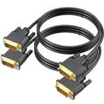 DVI to DVI Cable 2-Pack, 6 FT DVI-D to DVI-D (24+1) Dual Link Cable Computer Monitor Cord for Laptop, Desktop, DVD, Gaming,Monitr, HDTV, Projector and More