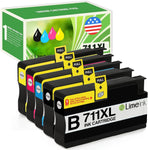 Limeink Compatible Ink Cartridges Replacement for HP 711 Ink Cartridge Ink for HP T120 for HP Designjet T120 Ink T520 Ink 711xl 711 Magenta Black Cyan Yellow (5 Pack)