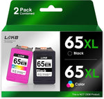 65XL Compatible for HP Ink 65 HP 65 Ink Cartridges Black/Color Combo Pack Work with HP Deskjet 3700 Series HP DeskJet 3755 3722 3752 2600 3772 Envy 5055 5000 5070 5052 (1 Black 1 Tri-Color) 2PK