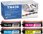 TN436 Toner Cartridge Set (4-Pack): TN436BK, TN436C, TN436Y, TN436M Toner Replacement for Brother TN436 to use with HL-L8260 L8360 L9310; DCP-L8410CDW; MFC-L8610 L8690, L8900 L9570 Series Printer