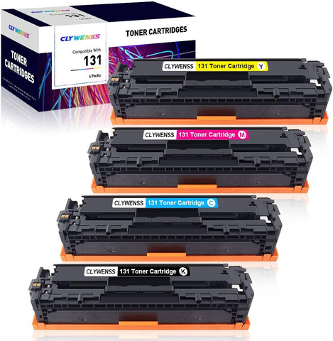 CLYWENSS Compatible crg-131 Toner Cartridges Replacement for Canon 131 131H Toner to use with MF8280Cw MF628Cw MF624Cw LBP7110Cw Laser Printer (Black, Cyan, Magenta, Yellow, 4 Pack)