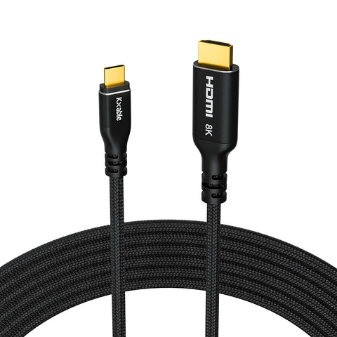 USB C to HDMI 2.1 Cable 4 Feet, USB 3.1 Type C to 8K HDMI Cable, (8K@60Hz,4K@120Hz) Thunderbolt 3/4 Compatible, for MacBook Pro, iPad Pro, Samsung Galaxy, Dell, HP and More