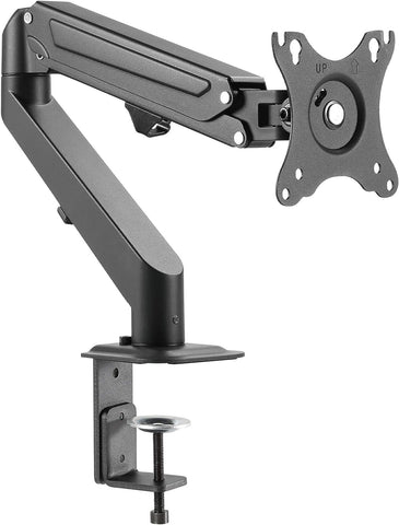 SIIG Single Monitor Desk Mount, 17" to 27", C-Clamp Base, Premium Gas Spring, Fits Flat/Curved Monitor, Fully Adjustable, Load Bearing 14.3 lbs max, VESA 75x75 100x100 (CE-MT3311-S1)