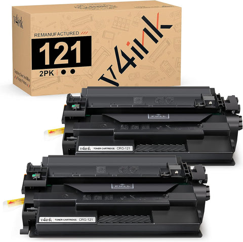 v4ink Compatible CRG-121 Toner Cartridge Replacement for Canon 121 CRG 121 (3252C001) Toner Cartridge High Yield 5,000 Pages for use with Canon Image Class D1620 D1650 Printer (Black, 2 Packs)