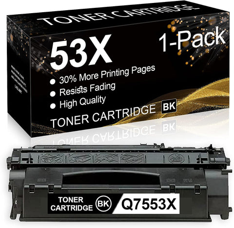 53X Q7553X Toner Cartridge LVE Compatible High Yield Replacement for HP 53X Q7553X P2015dn P2015x M2727nf Multifunction P2014 P2014n P2015 P2015d Printer Ink(Black,1-Pack)