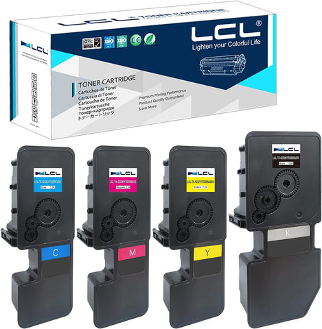 LCL Compatible Toner Cartridge Replacement for Kyocera TK5232 TK-5232 TK5232K TK-5232K TK-5232C TK-5232M TK-5232Y 1T02R90US0 1T02R9CUS0 1T02R9BUS0 1T02R9AUS0 (4-Pack Black Cyan Magenta Yellow)