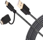 Realm 10ft USB-A to USB-C Cable with Micro USB Adapter, Black, (RLMC4BK)