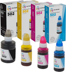 LD Products Compatible Ink Bottle Replacement for Epson 502 (4 Set - Black, Cyan, Magenta, Yellow) Compatible with Epson ET Series, Epson Expression and Epson Workforce