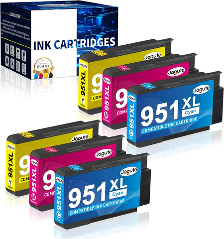 Jagute 951XL Ink Cartridges Replacement for HP 951 XL 951 Use with OfficeJet Pro 8610 8610 8600 8615 8620 8625 8100 276dw 251dw Printer(2Cyan 2Magenta 2Yellow)